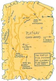 Gruppen fik efter anden mission foræret et kort. Uheldigvis er kortet blevet forlagt og efter alle fire havde gennemsøgt deres stakke af papirer, måtte vi konstatere at kortet var forsvundet igen. Kortet anviser forskellige indgange til Illefarn, hvoraf gruppen kun kender den ene.