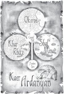 Kort over vores hjem, som vi nu har forladt.