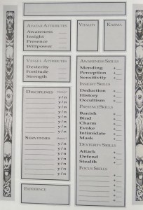 Karakterarket er altid interessant at kigge på. Sammenlign med opdeling fra Polaris, Fading Suns og In Nomine.