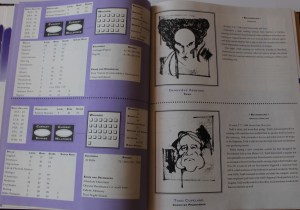 Karakterark er altid sigende. Her er nogle pre-gens. Bemærk tegnestilen - sådan er den hele vejen gennem bogen, speciel men stemningsfyldt.